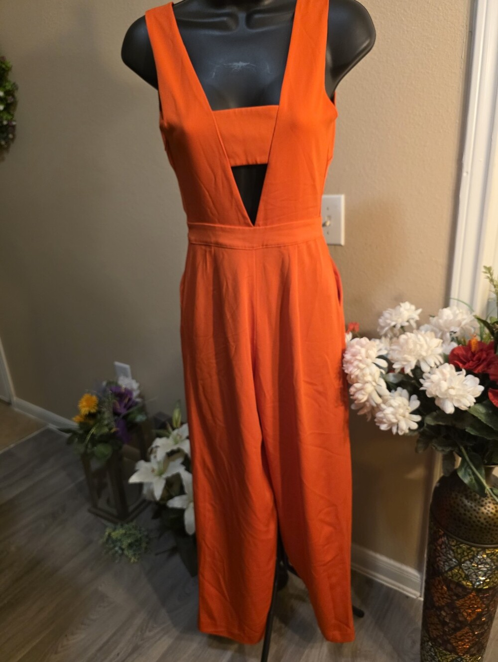 Bebe Sleeveless V-Neck Jumpsuit